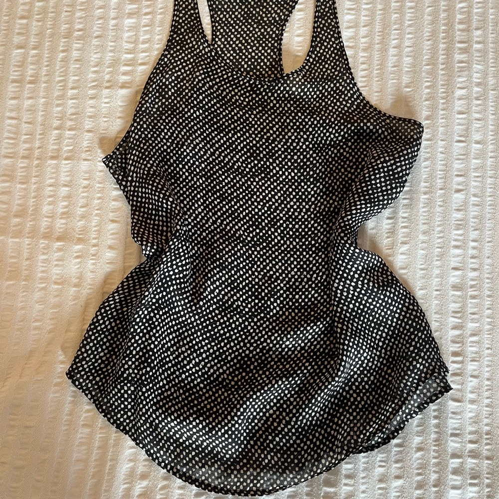 Club Monaco Small Poka Dot Silk Sleeveless Top. Really beautiful! Quality